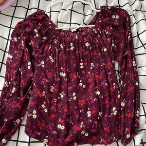 maroon hollister off the shoulder top